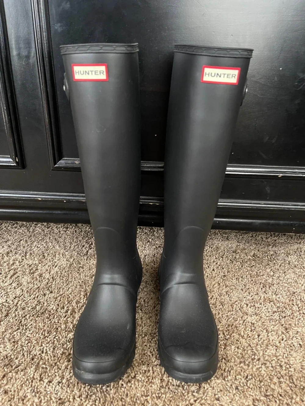 Hunter Original Black Matte Tall Boots 8 - Picture 2 of 12